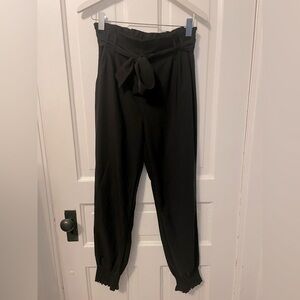 Self Tie Bow-Knot Ankle Pencil Pants with Pockets